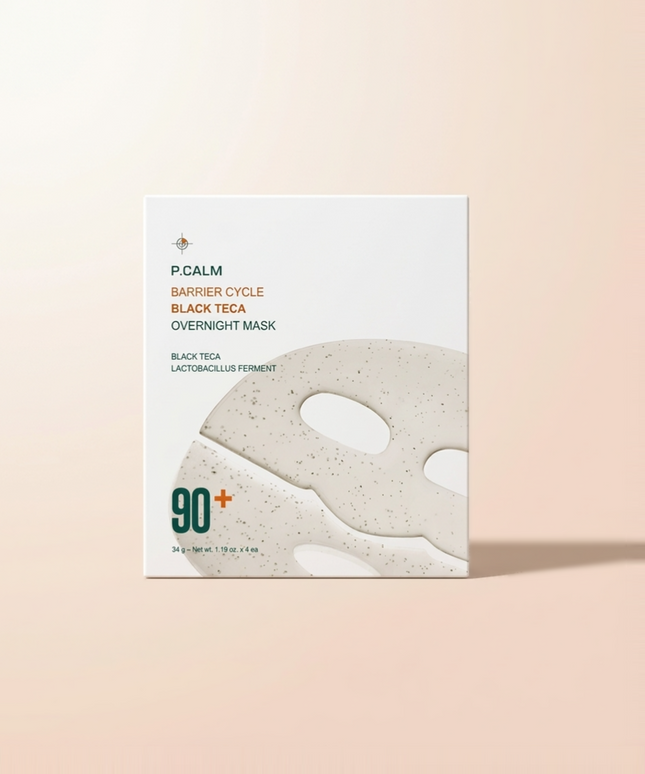 piyonna P.CALM Barrier Cycle BLACK TECA Overnight Mask 1 BOX Face Mask Sheet Mask