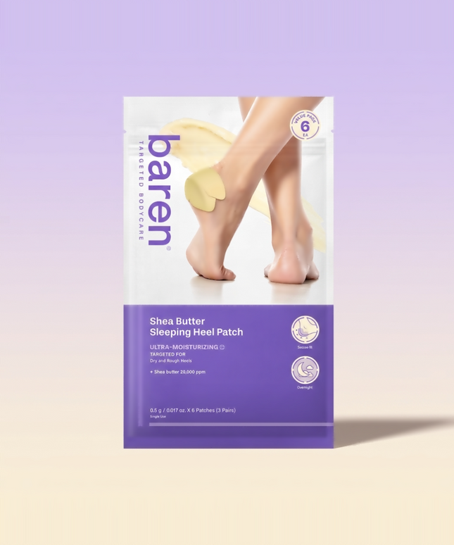 piyonna BAREN Shea Butter Sleeping Heel Patch (6P) Cheveux & Soins corps Soin du corps Soin des pieds