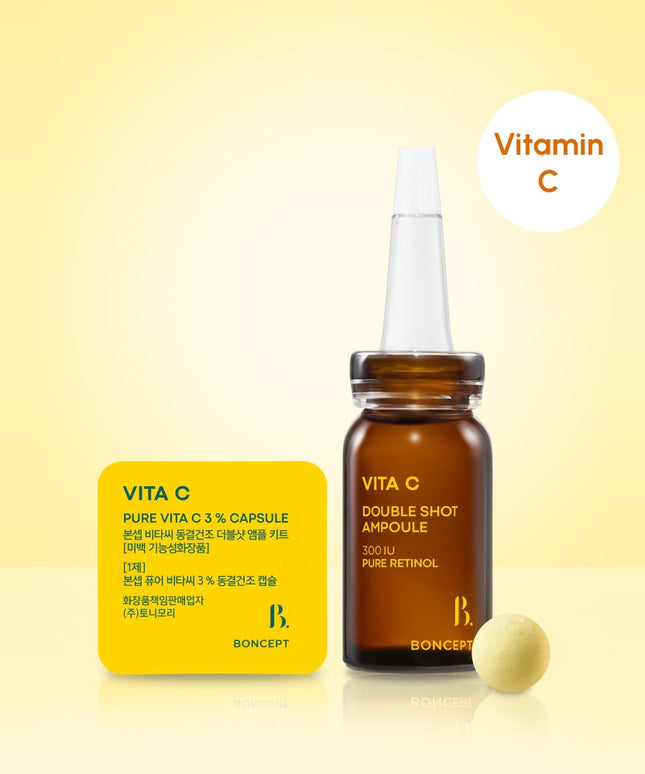 piyonna BONCEPT Vita C Freeze-Dried Double Shot Ampoule Kit Face Care Serum