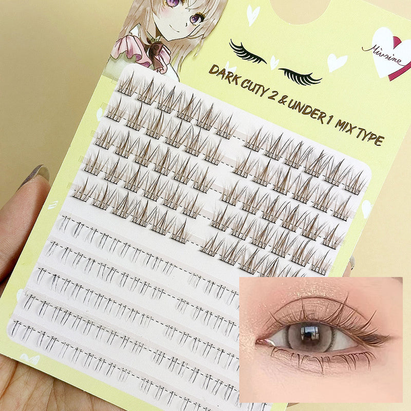 piyonna Mibeurin Dark Brown Cutie Lash Season 2 + Under Series 1 Maquillage Access. beauté Faux cils