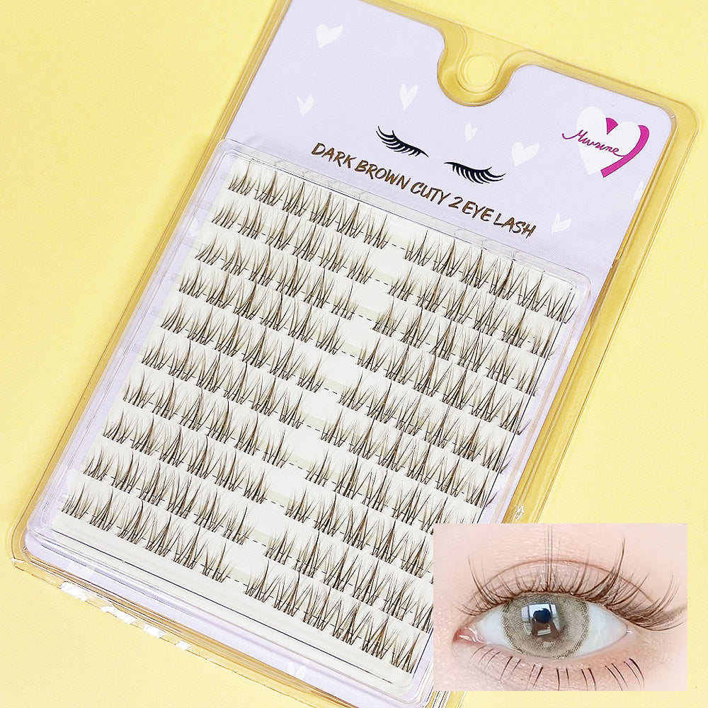 piyonna Mibeurin 10-Row Dark Brown Natural Cutie Lash Maquillage Accessoires beauté Faux cils
