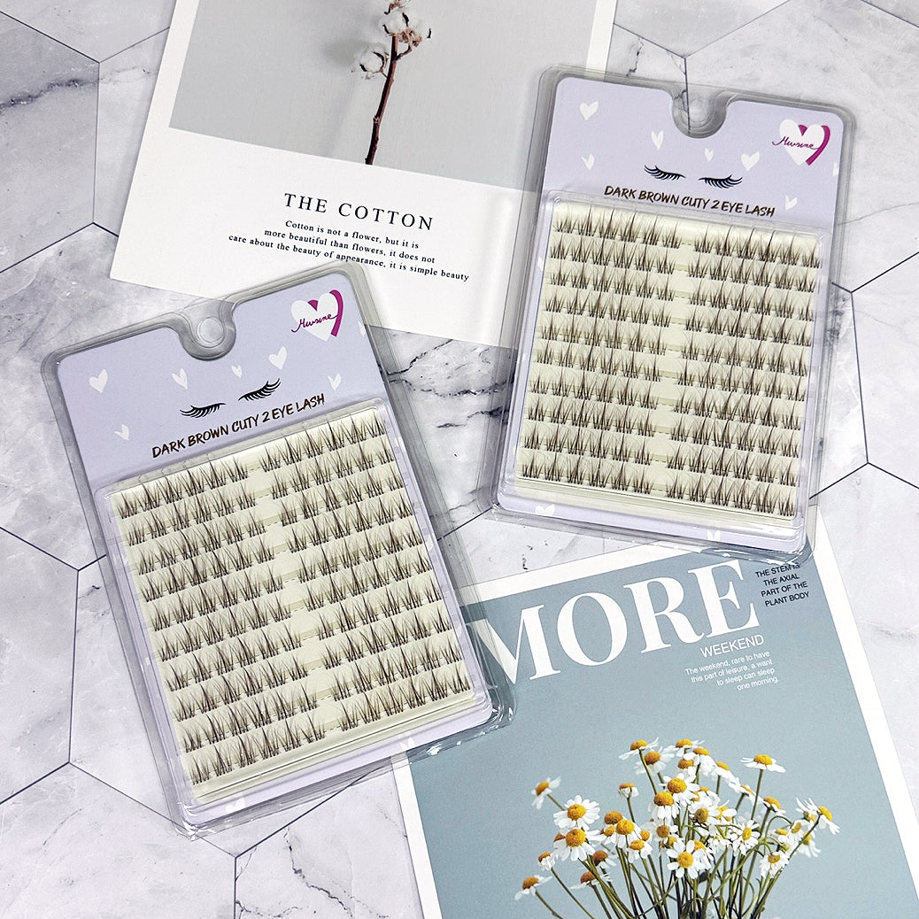 piyonna Mibeurin 10-Row Dark Brown Natural Cutie Lash Maquillage Accessoires beauté Faux cils