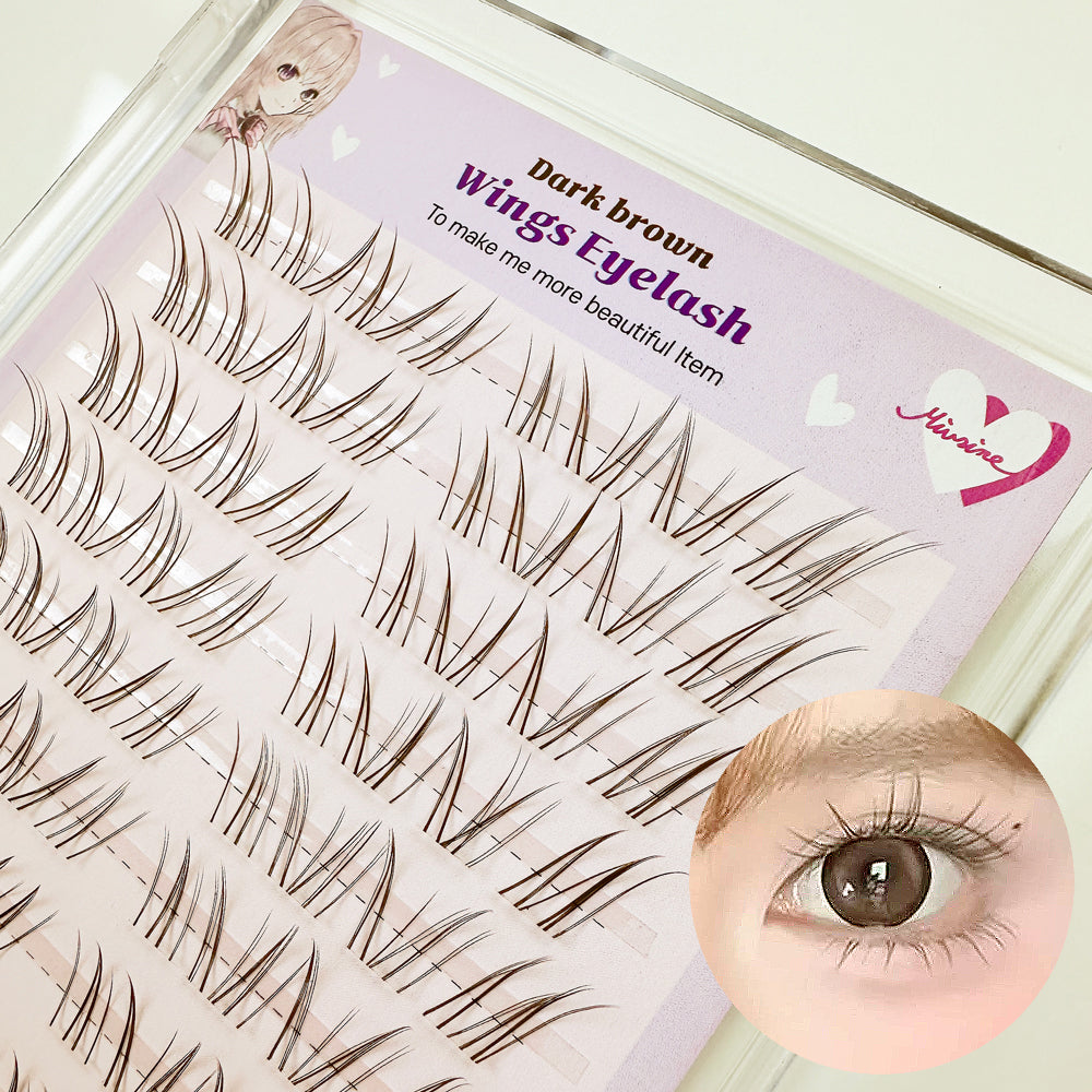 piyonna Mibeurin Dark Brown Wings Lash 10-Pack Maquillage Accessoires beauté Faux cils