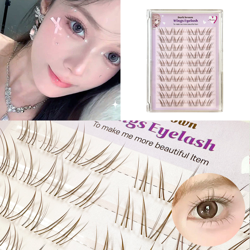 piyonna Mibeurin Dark Brown Wings Lash 10-Pack Maquillage Accessoires beauté Faux cils