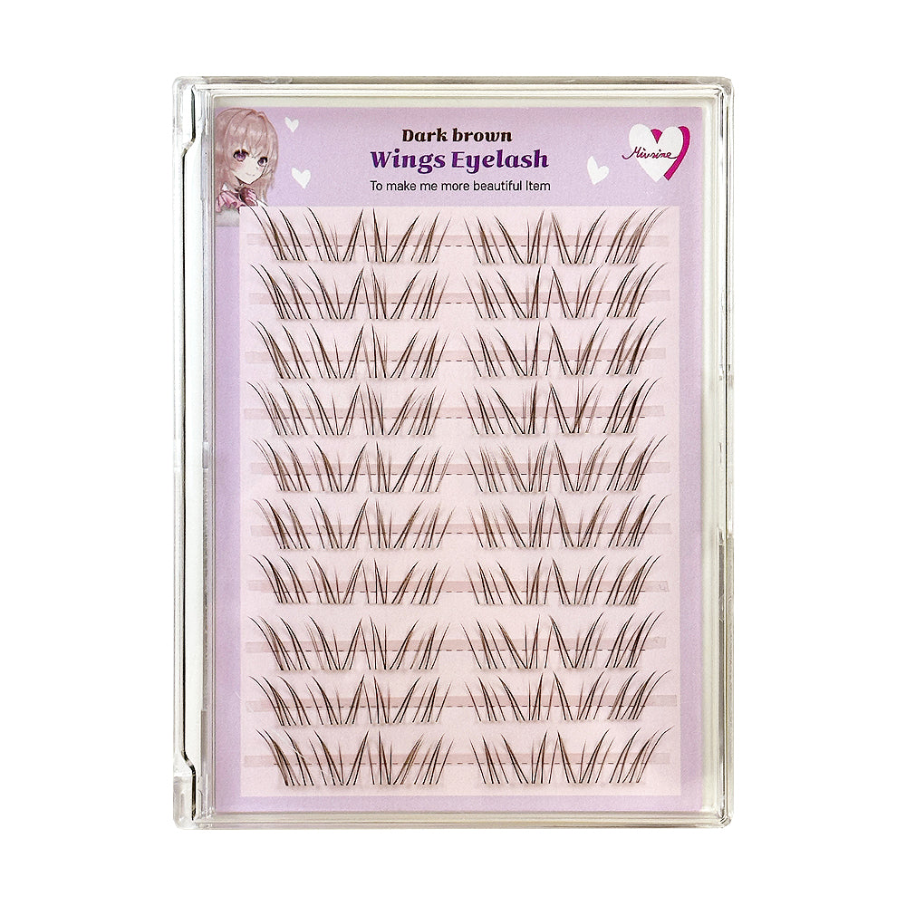 piyonna Mibeurin Dark Brown Wings Lash 10-Pack Maquillage Accessoires beauté Faux cils