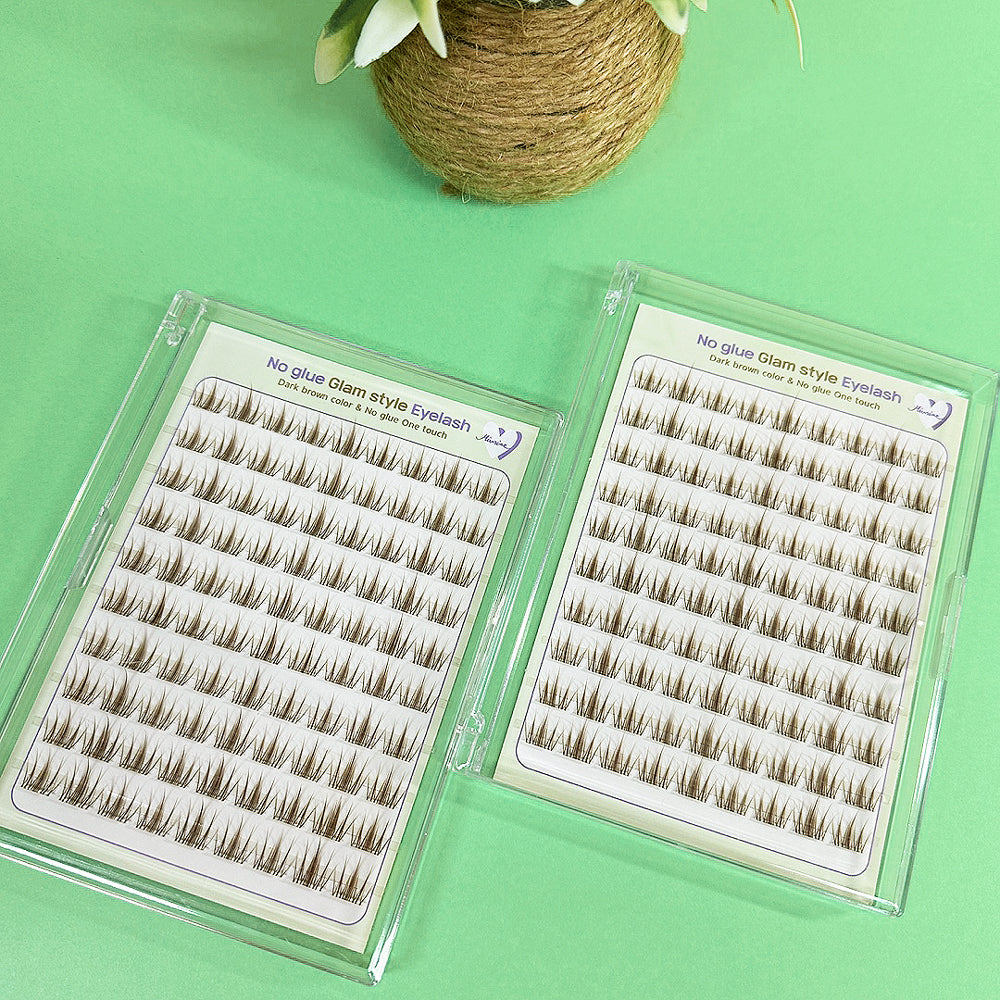 piyonna Mibeurin Dark Brown No-Glue DB Glam Lash 10-Pack Maquillage Accessoires beauté Faux cils