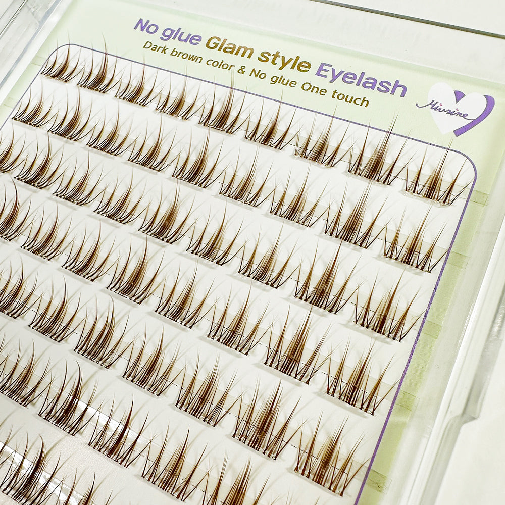 piyonna Mibeurin Dark Brown No-Glue DB Glam Lash 10-Pack Maquillage Accessoires beauté Faux cils