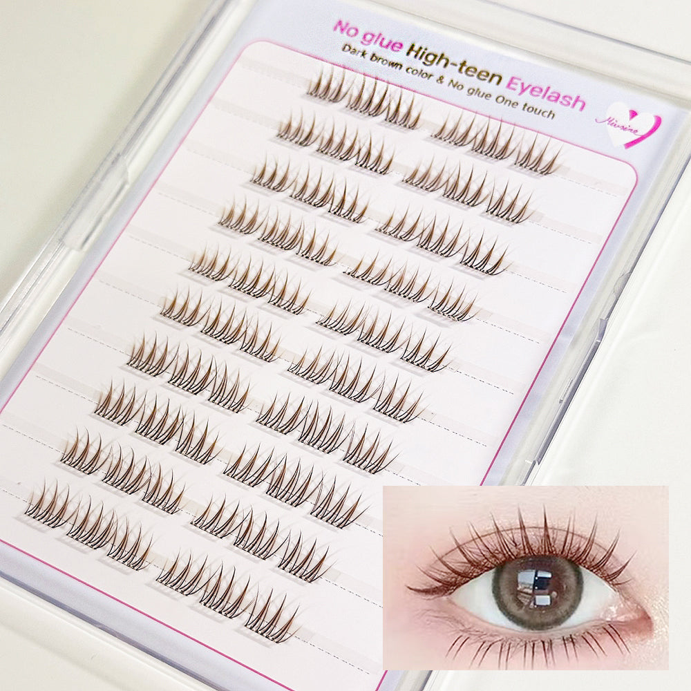 piyonna Mibeurin Dark Brown No-Glue DB Highteen Lash 10-Pack Maquillage Accessoires beauté Faux cils