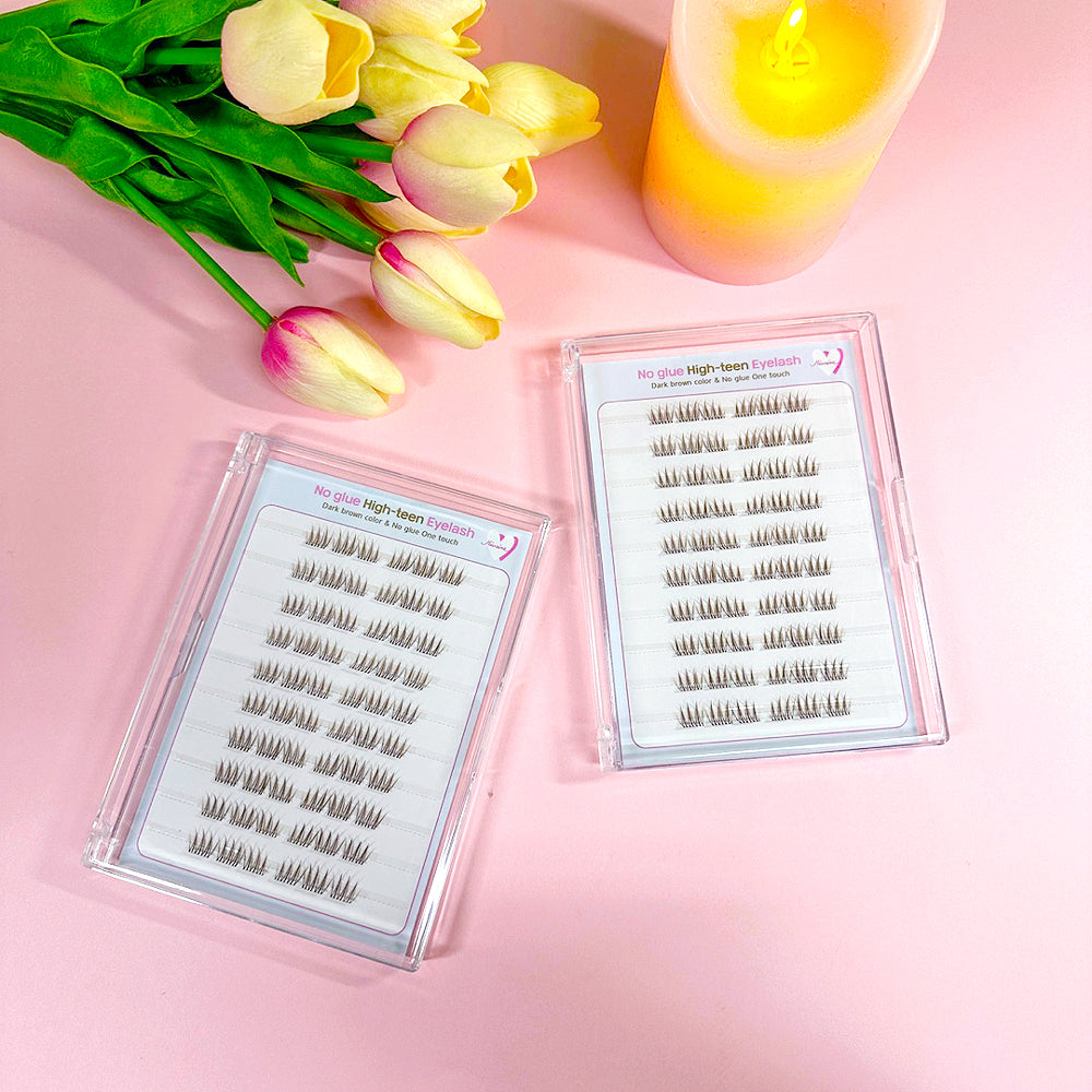 piyonna Mibeurin Dark Brown No-Glue DB Highteen Lash 10-Pack Maquillage Accessoires beauté Faux cils