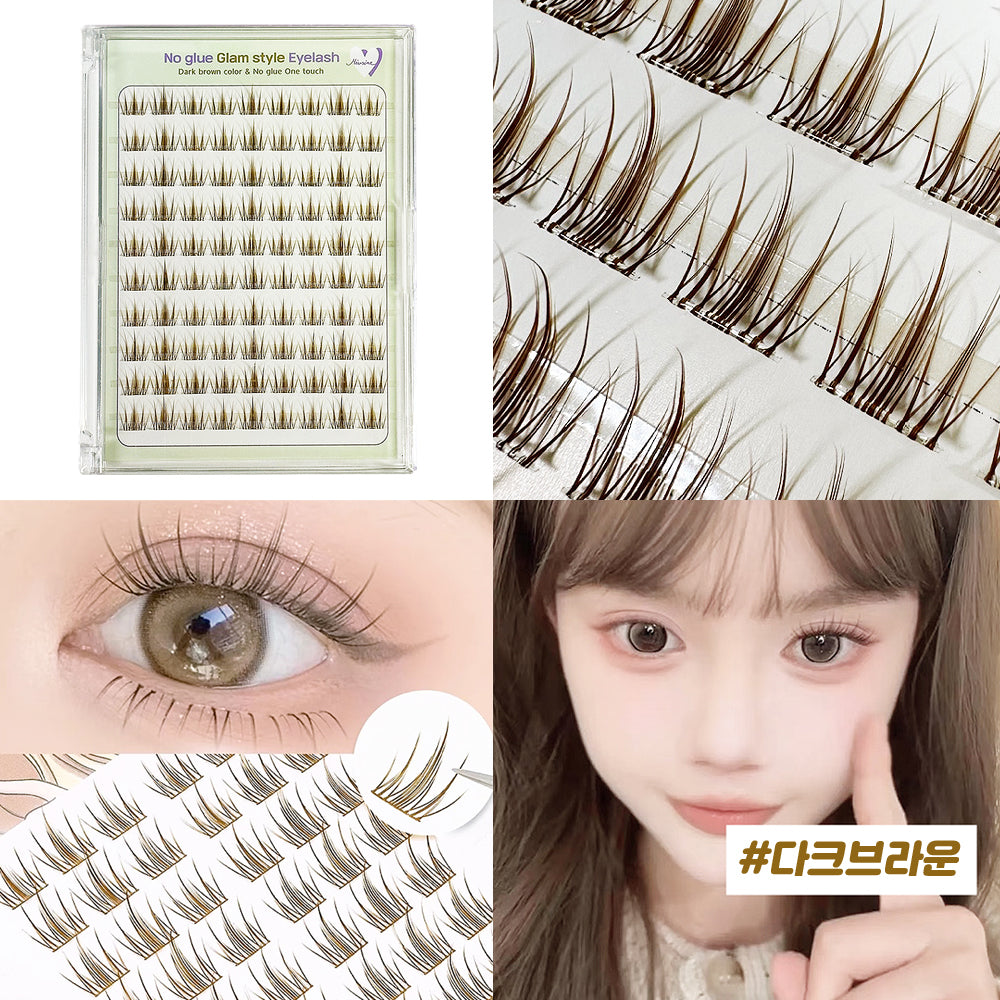 piyonna Mibeurin Dark Brown No-Glue DB Glam Lash 10-Pack Maquillage Accessoires beauté Faux cils