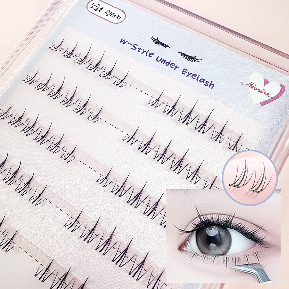 piyonna Mibeurin No-Glue W-Type Under Lash 10-Pack Maquillage Accessoires beauté Faux cils