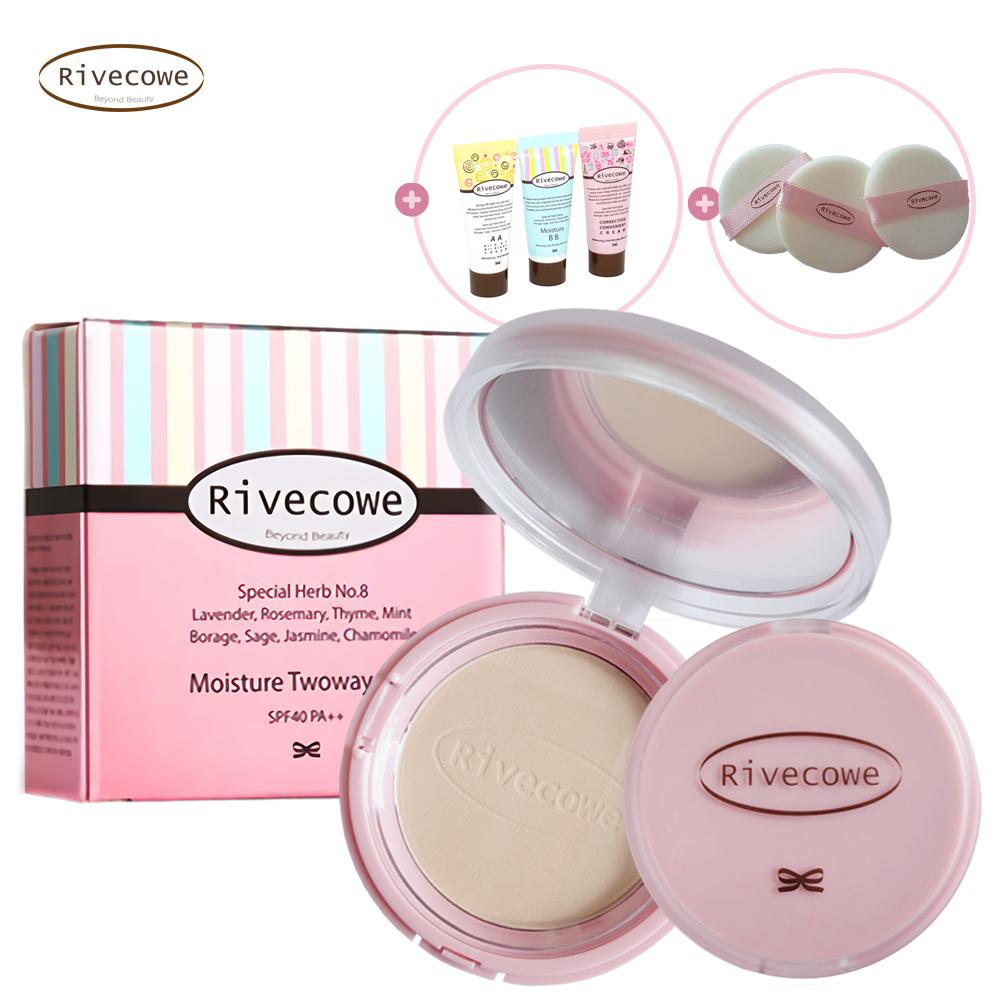piyonna Moisture Two-Way Cake Foundation and Powder 12g+3 Puffs Maquillage Teint Poudre compacte