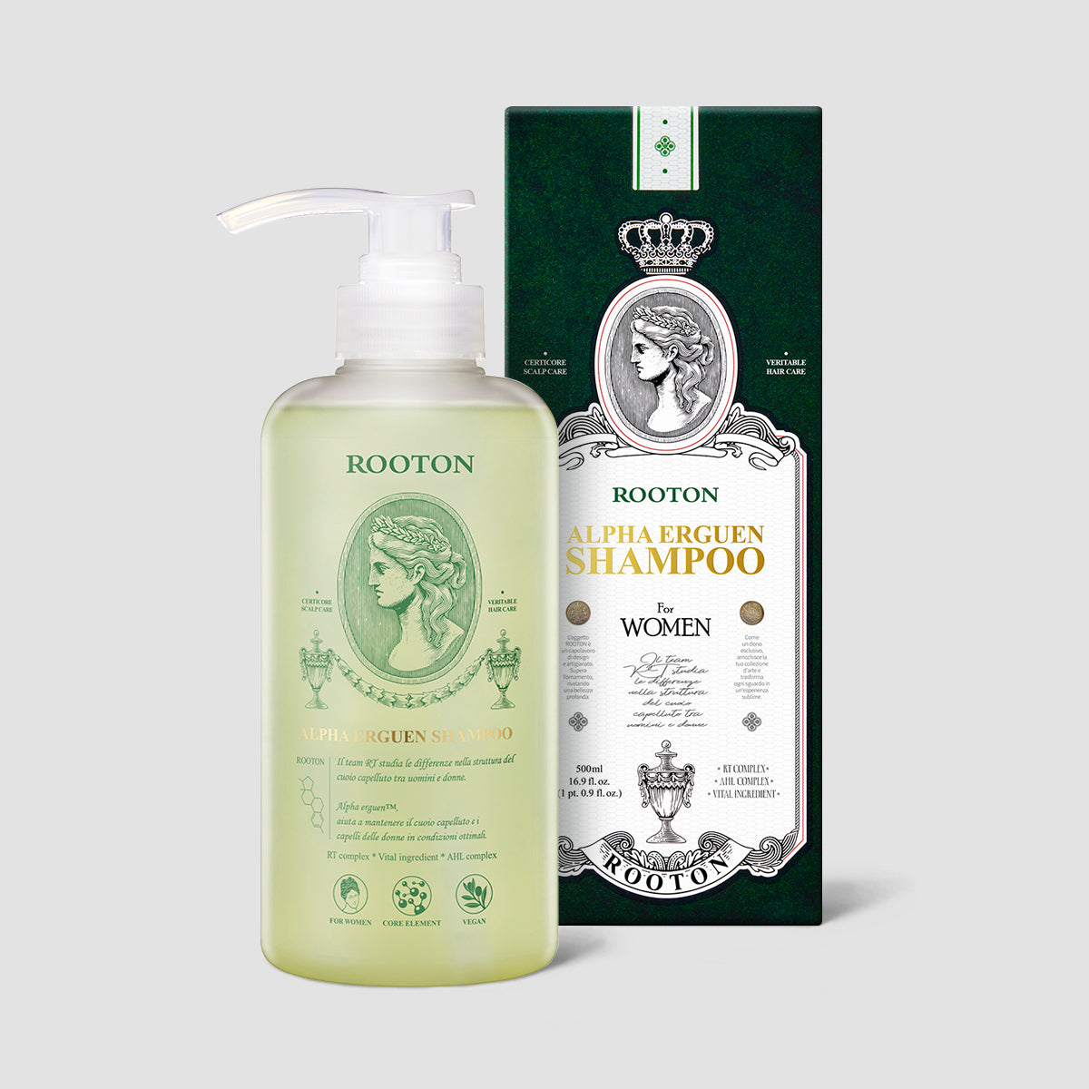piyonna Rooton Women's Hair Loss Care Alphaergen Shampoo 500ml Corps & Cheveux Soin cheveux Shampooing