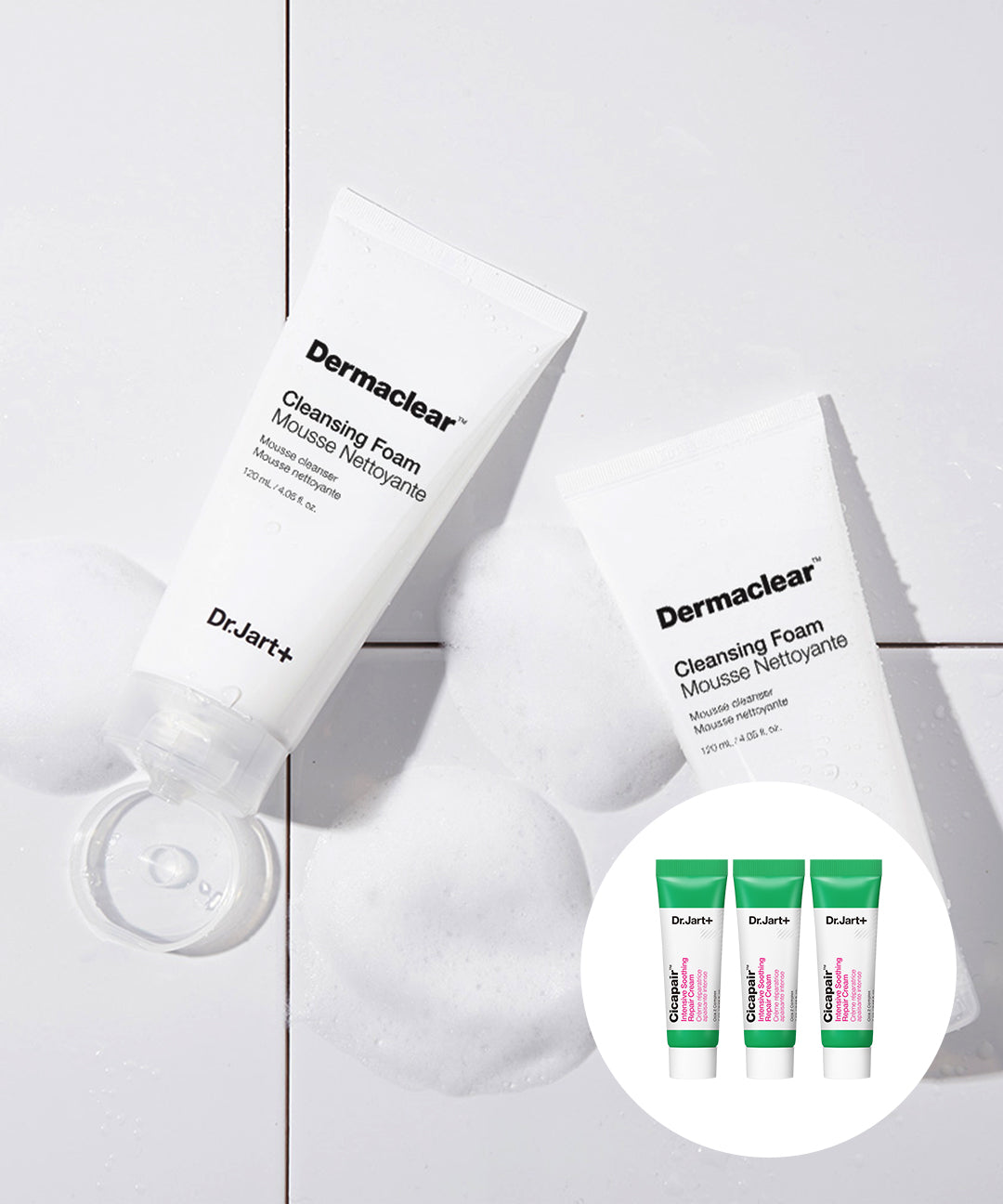 piyonna Dermaclear Cleansing Foam 120ml (+Cicapair Cream 7mlx3) Soin de la peau Démaquillage Mousse & Gel nettoyant