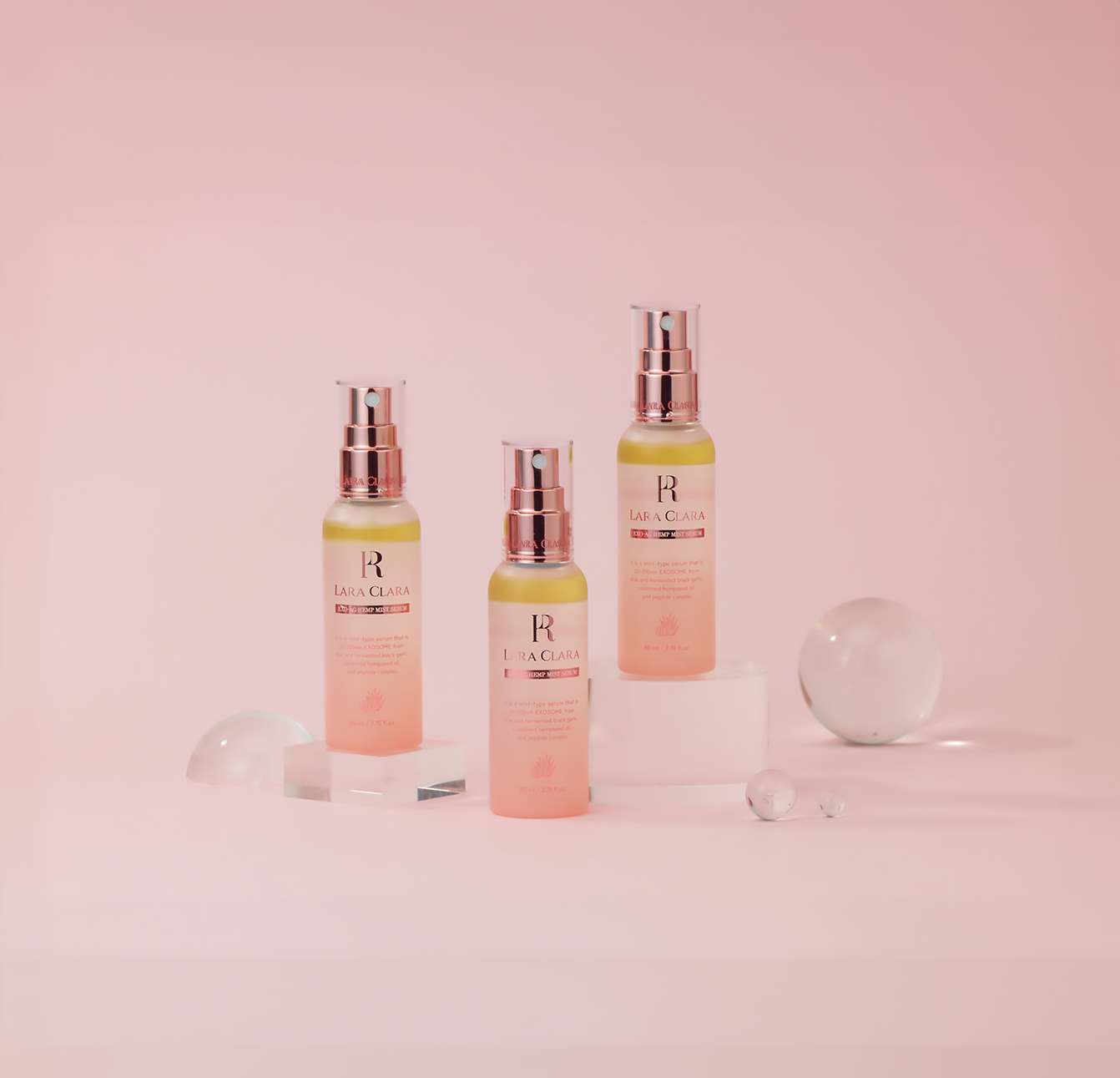 piyonna Lara Clara Exo Age Hemp Mist Serum Soin de la peau Lotion tonique Brume