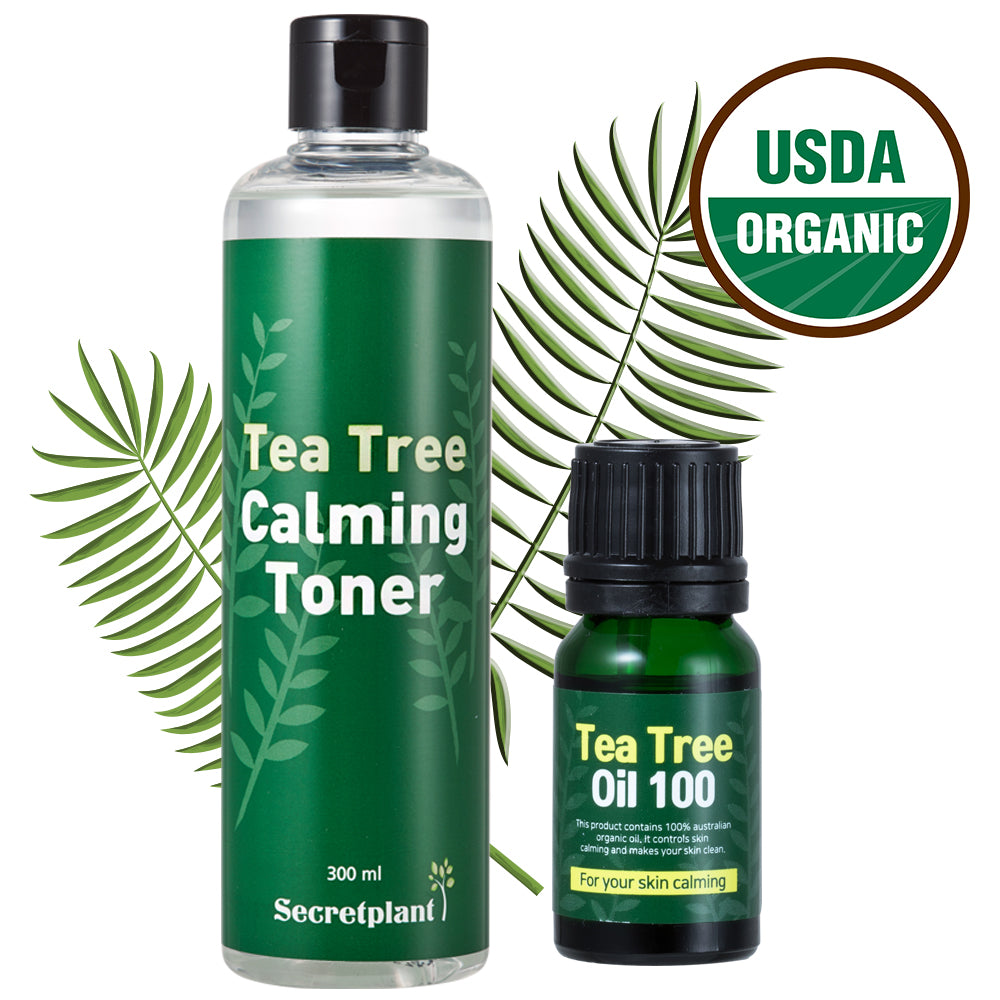 piyonna Organic Tea Tree Oil 100 + Tea Tree Calming Toner Face Care Face Oil