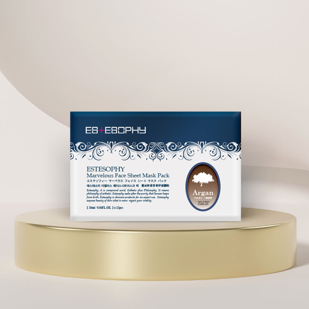 piyonna Estesopy Marvelous Face Sheet Mask Argan 12P Masque Masque visage