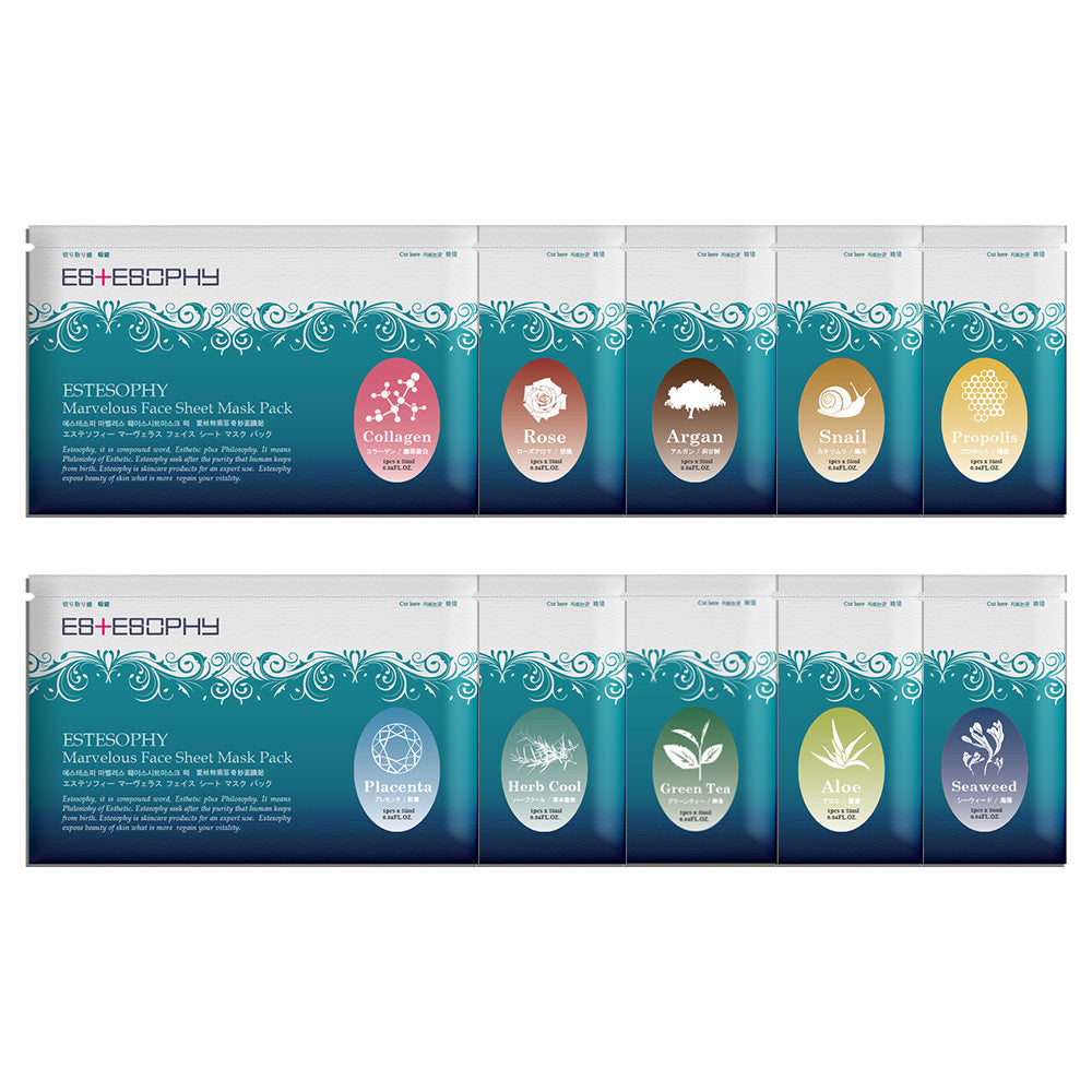 piyonna Estesopy Marvelous Face Sheet Mask Green Tea 1 Sheet Masque Masque visage