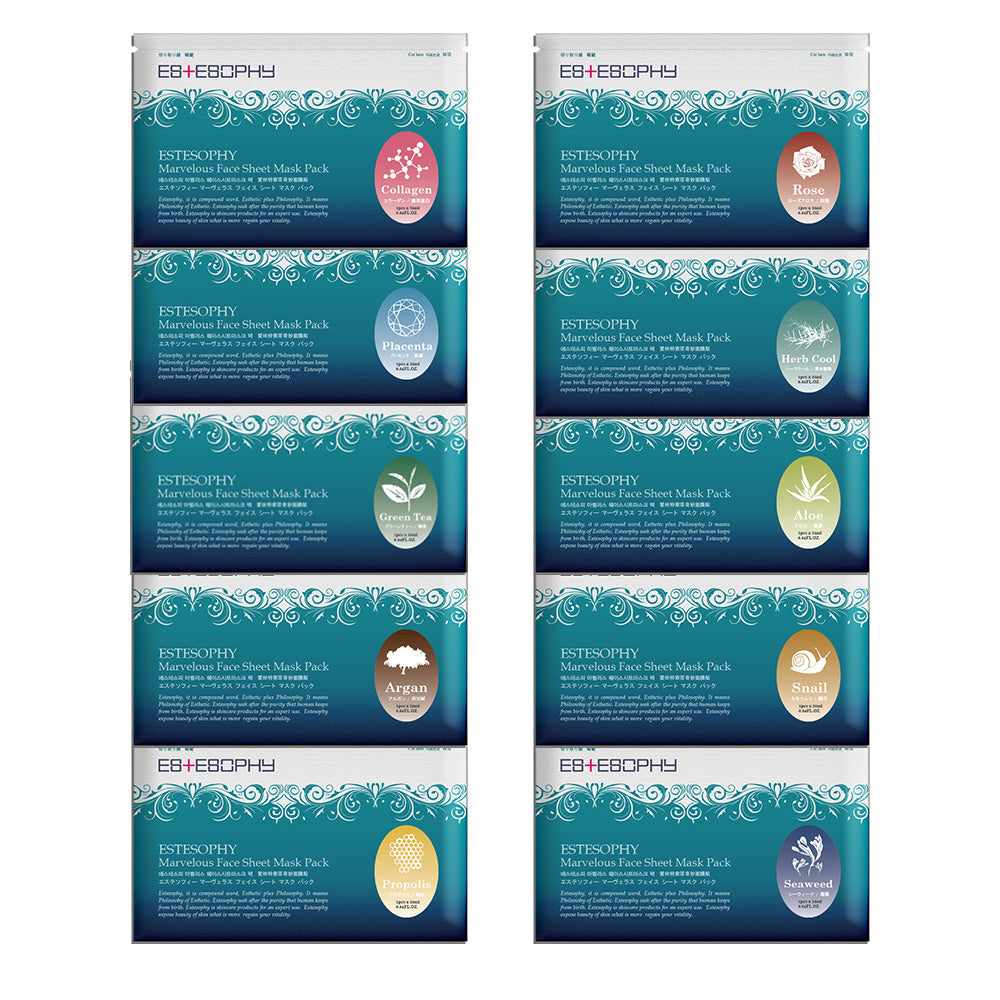 piyonna Estesopy Marvelous Face Sheet Mask Snail 1 Sheet Masque Masque visage