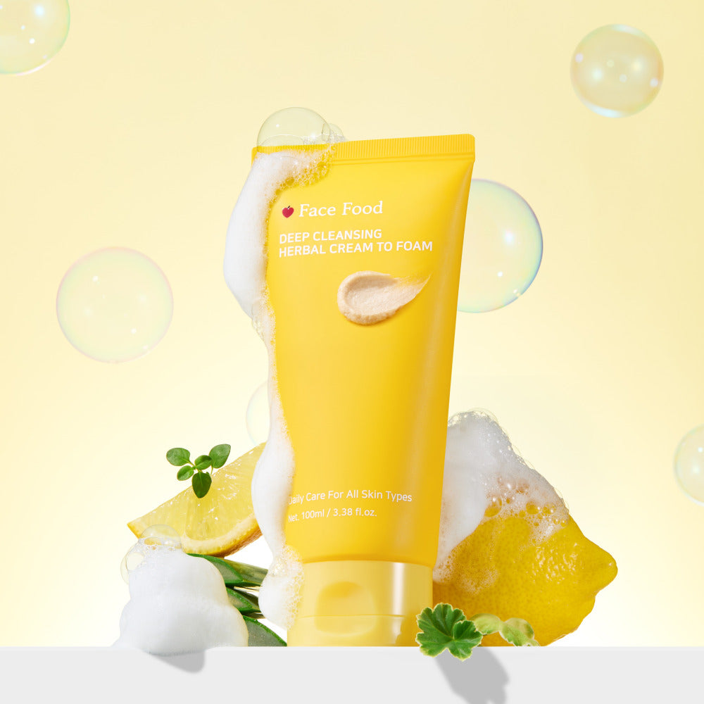 piyonna Face Food Herbal Deep Cleansing Foam 100ml Soin de la peau Démaquillage Mousse & Gel nettoyant