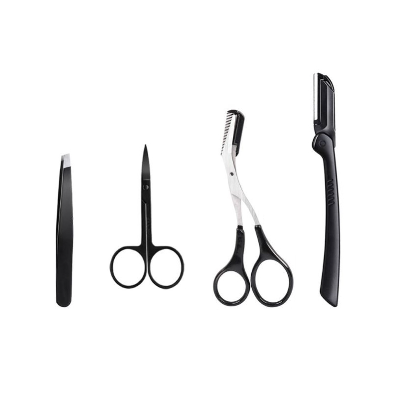 piyonna Mondrow Portable Eyebrow Grooming Kit 4 Pieces Makeup Beauty Tools Makeup Brush