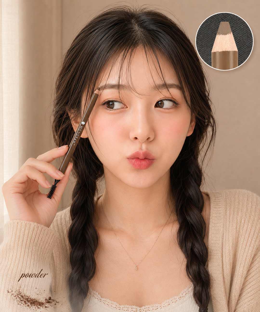 piyonna Mondrow Slim Powdery Eyebrow Pencil Makeup Eye Makeup Eyebrow