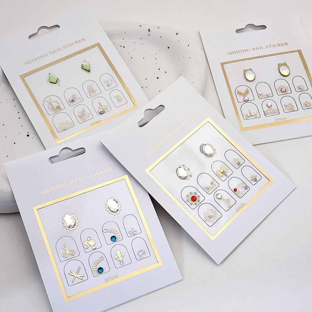 piyonna Volume Parts Nail Stickers 10pcs Gel Nail Wedding Cubic Maquillage Ongles Faux ongle & Sticker