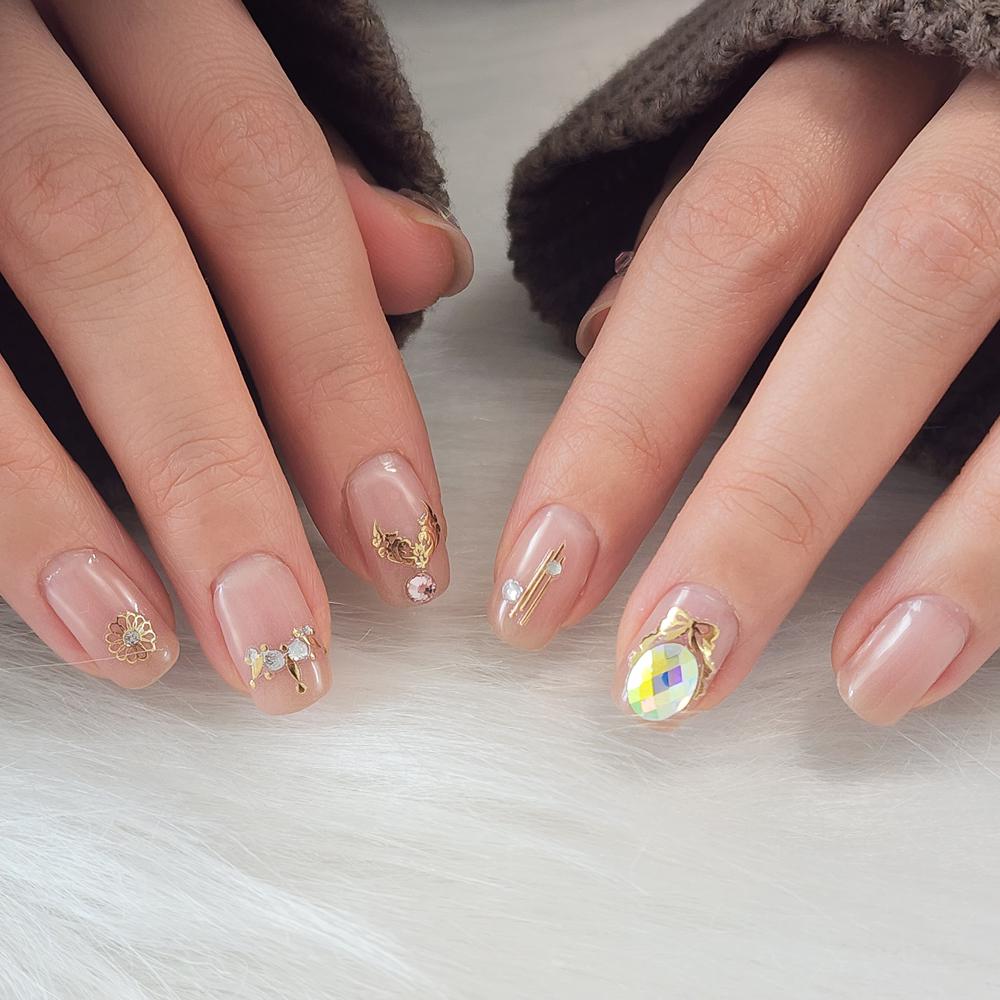 piyonna Volume Parts Nail Stickers 10pcs Gel Nail Wedding Cubic Maquillage Ongles Faux ongle & Sticker