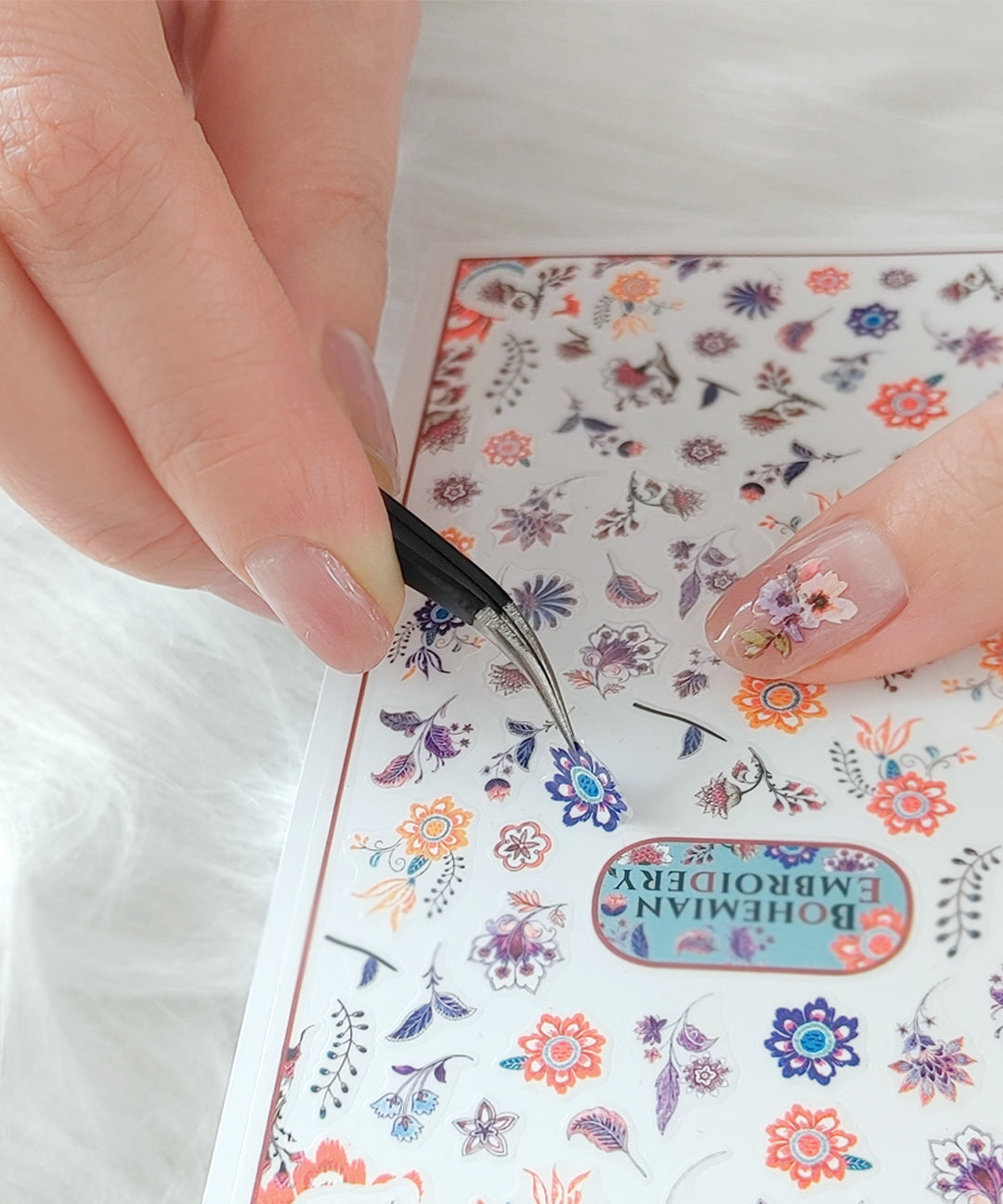 piyonna Nail Stickers Check French Flower Cute Decals Maquillage Ongles Faux ongle & Sticker
