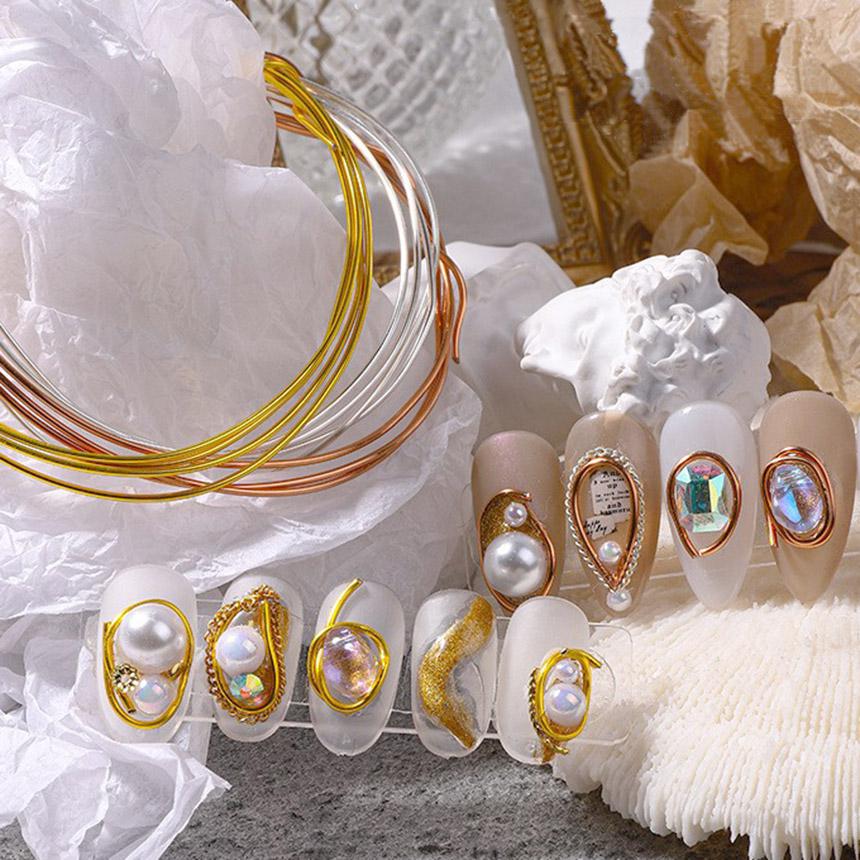 piyonna Flexible Nail Wire 1mm Gold Silver DIY Maquillage Ongles Soin & Outils pour ongles