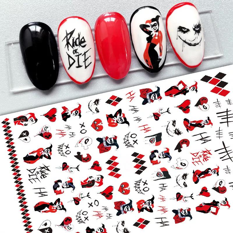 piyonna Halloween Party Nail Stickers Decals Cosplay Maquillage Ongles Faux ongle & Sticker