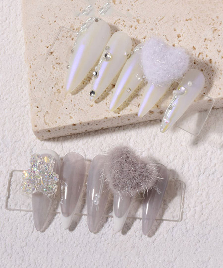 piyonna Magnetic Mink Fur Heart Parts Nail Art Maquillage Ongles Faux ongle & Sticker