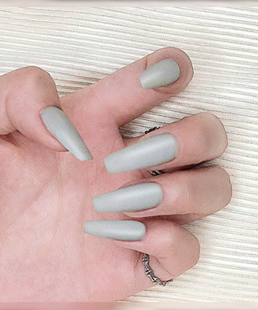 piyonna Solid Color Press On Nail Tips Ballerina Shape Long Maquillage Ongles Faux ongle & Sticker
