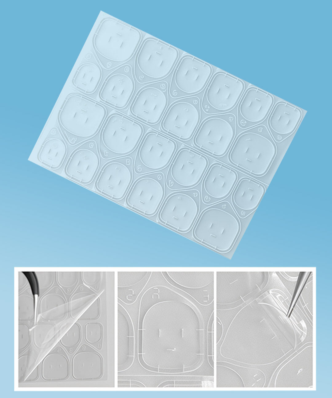piyonna Nail Tip Double Sided Glue Tape Silicone 50pcs Maquillage Ongles Faux ongle & Sticker