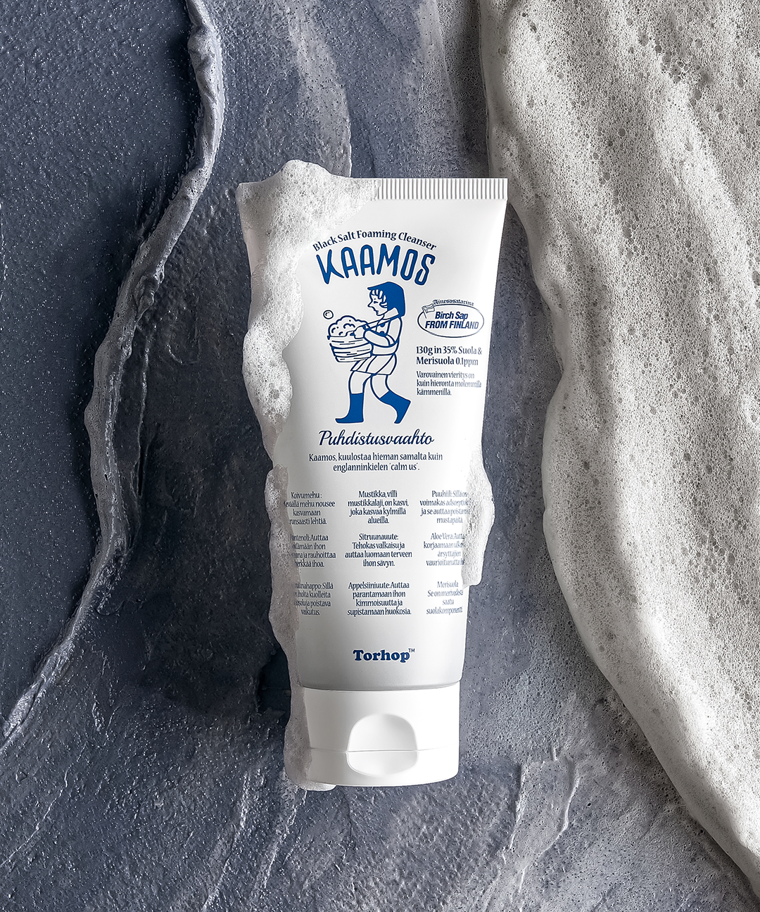 piyonna Kaamos Black Salt Foaming Cleanser 130g Soins visage Démaquillage Mousse nettoyante