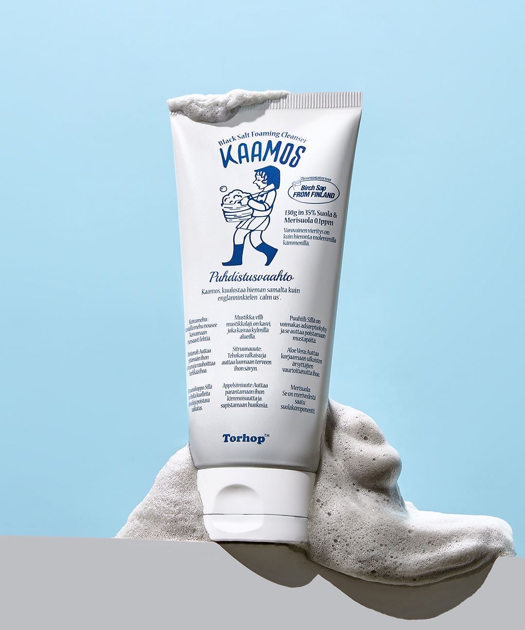 piyonna Kaamos Black Salt Foaming Cleanser 130g Soins visage Démaquillage Mousse nettoyante