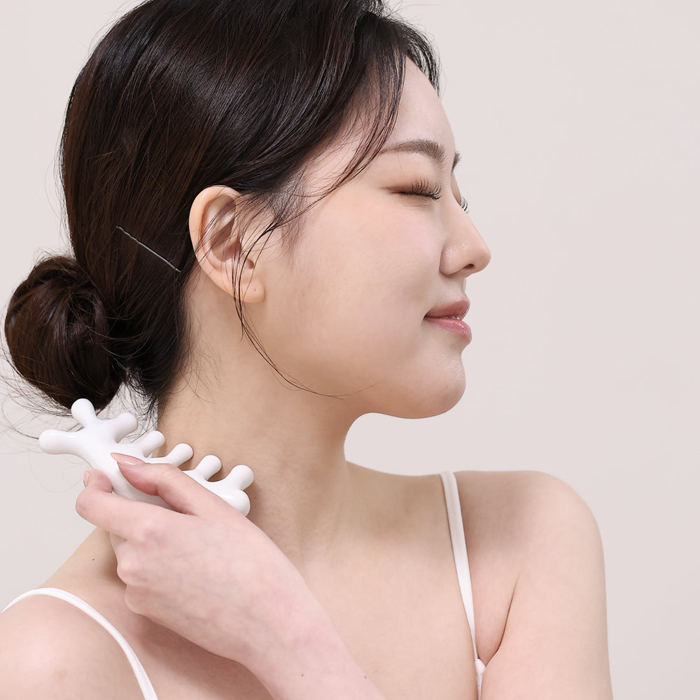 piyonna J.Eclair All-in-One Ceramic Scalp Gua Sha Massage Tool Maquillage Accessoires beauté Outil de massage