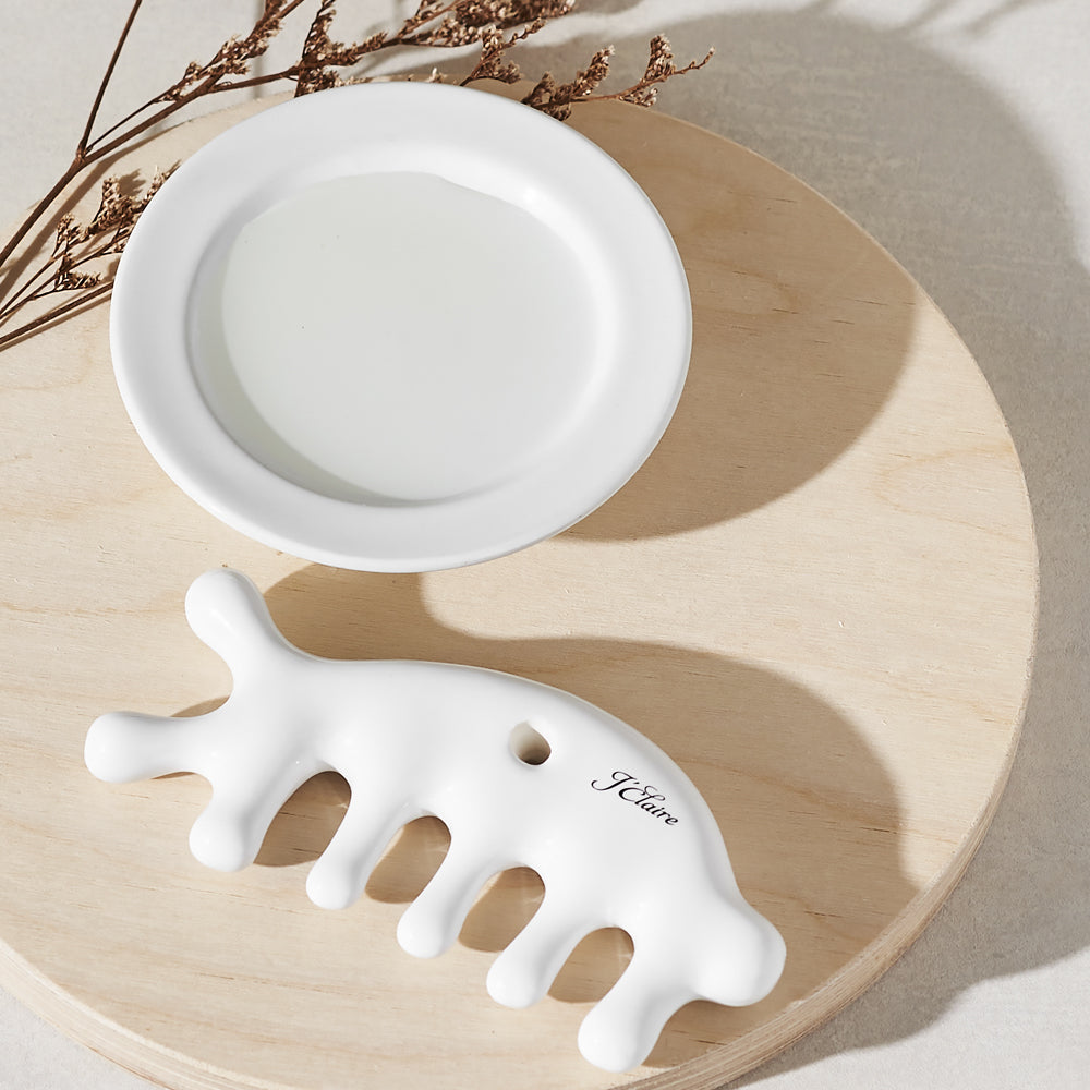 piyonna J.Eclair All-in-One Ceramic Scalp Gua Sha Massage Tool Maquillage Accessoires beauté Outil de massage