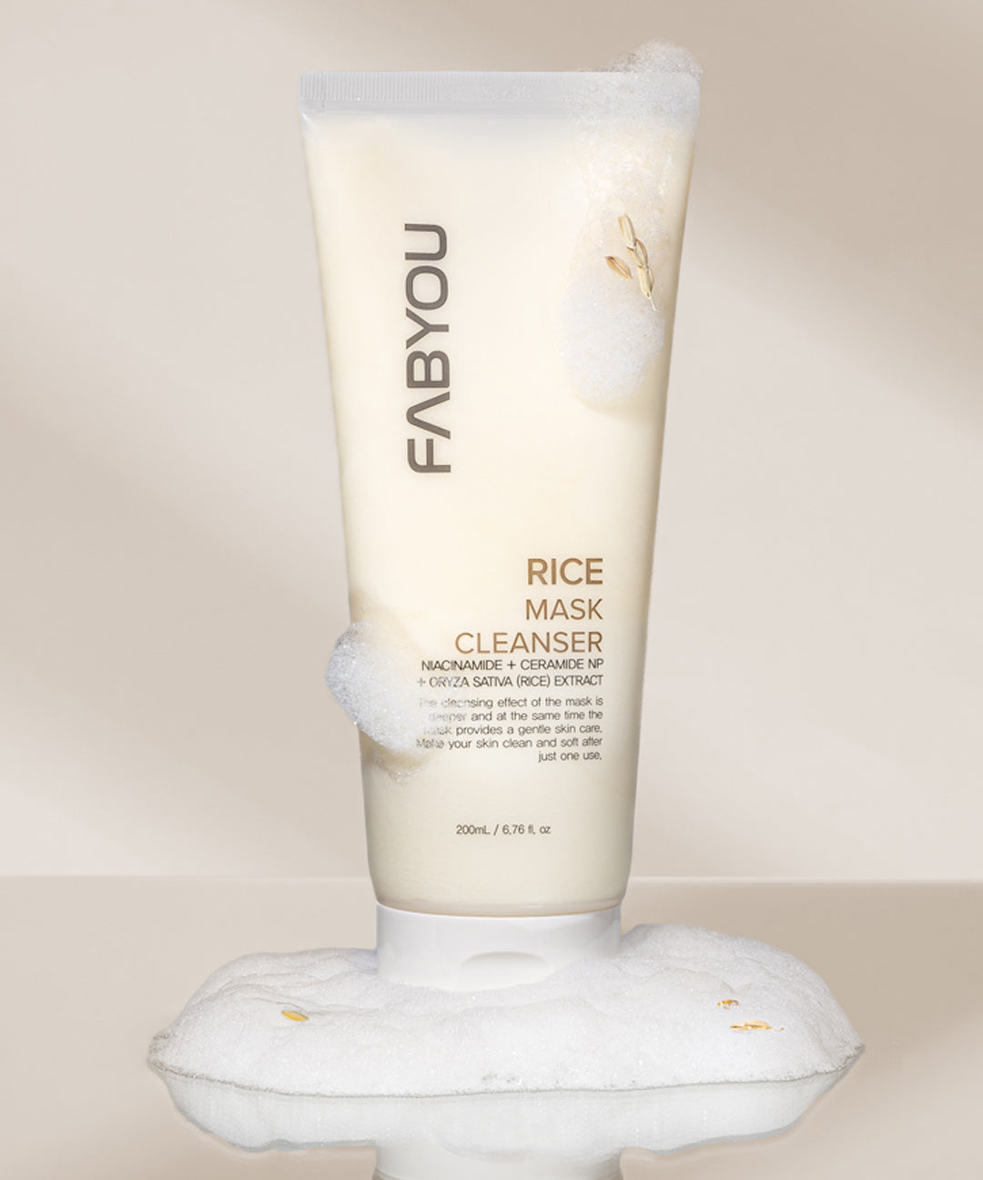 piyonna Rice Brightening Mask Pack Cleanser 200ml Large Capacity Deep Cleansing Foam Soin de la peau Démaquillage Mousse & Gel nettoyant