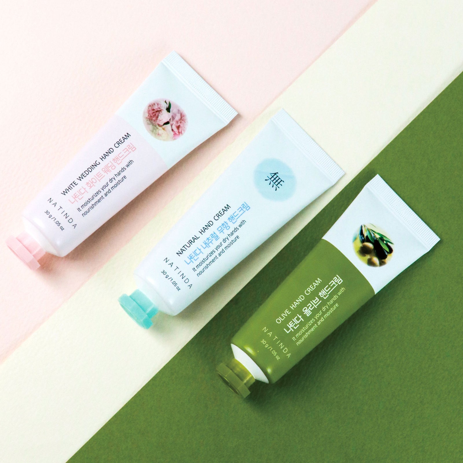 piyonna Natinda Hand Cream (3 Types) 30g Unscented/White Wedding/Olive Hair & Body Care Body Care Hand Care