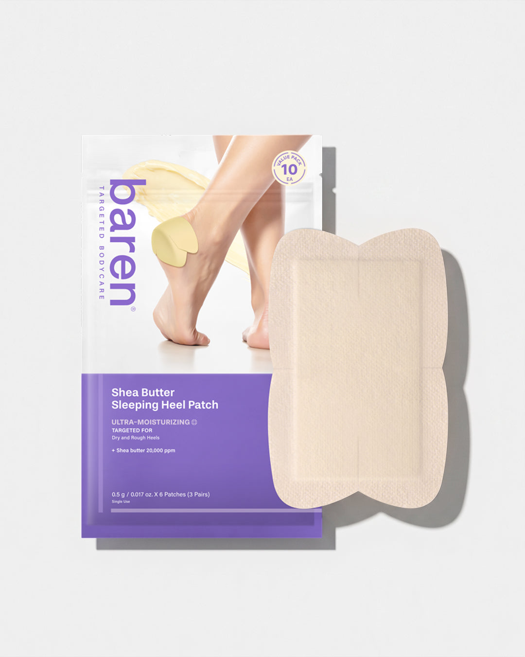 piyonna BAREN Shea Butter Sleeping Heel Patch (10P) Cheveux & Soins corps Soin du corps Soin des pieds