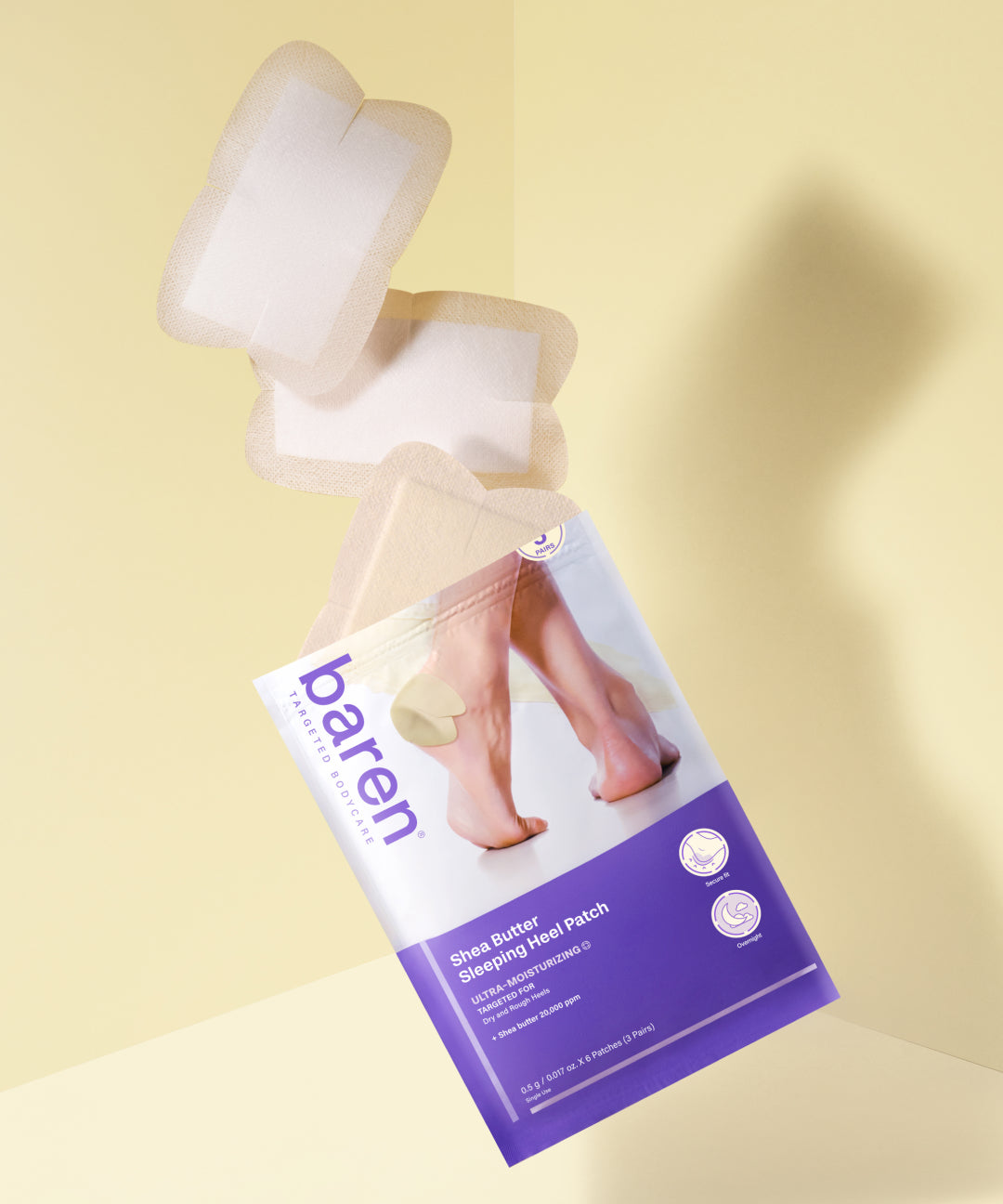 piyonna BAREN Shea Butter Sleeping Heel Patch (10P) Cheveux & Soins corps Soin du corps Soin des pieds