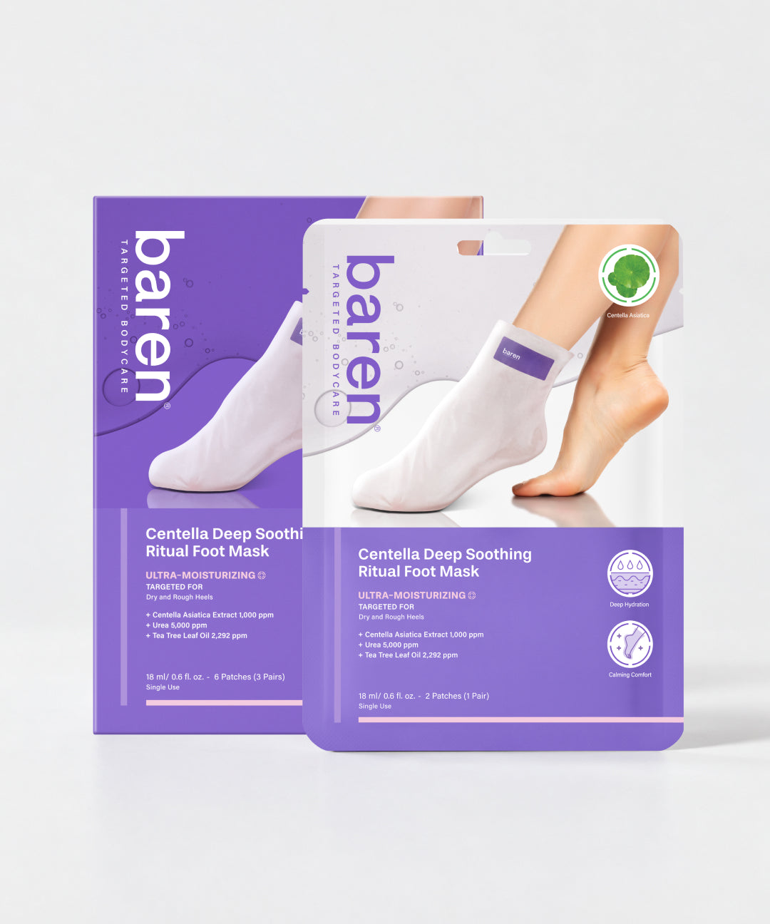 piyonna BAREN Centella Deep Soothing Ritual Foot Mask (3pairs) Cheveux & Soins corps Soin du corps Soin des pieds