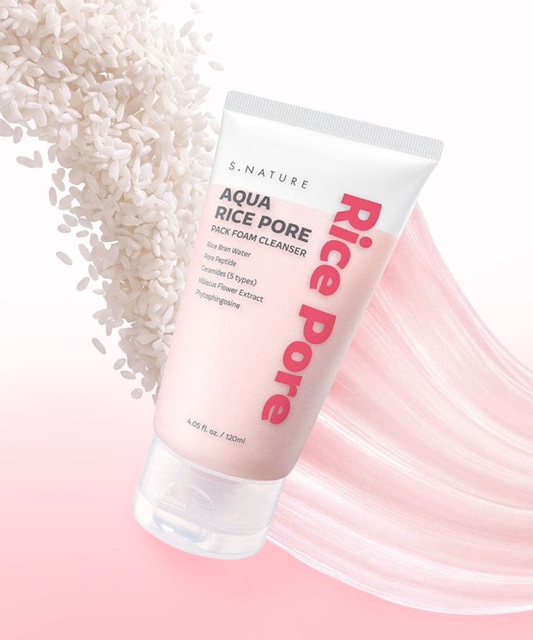piyonna Esnature Aqua Rice Pore Ssalttok Pack Foam 120ml Soins visage Démaquillage Mousse nettoyante