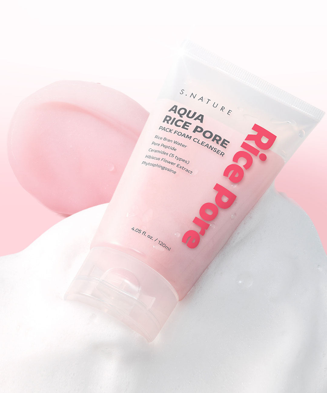 piyonna Esnature Aqua Rice Pore Ssalttok Pack Foam 120ml Soins visage Démaquillage Mousse nettoyante