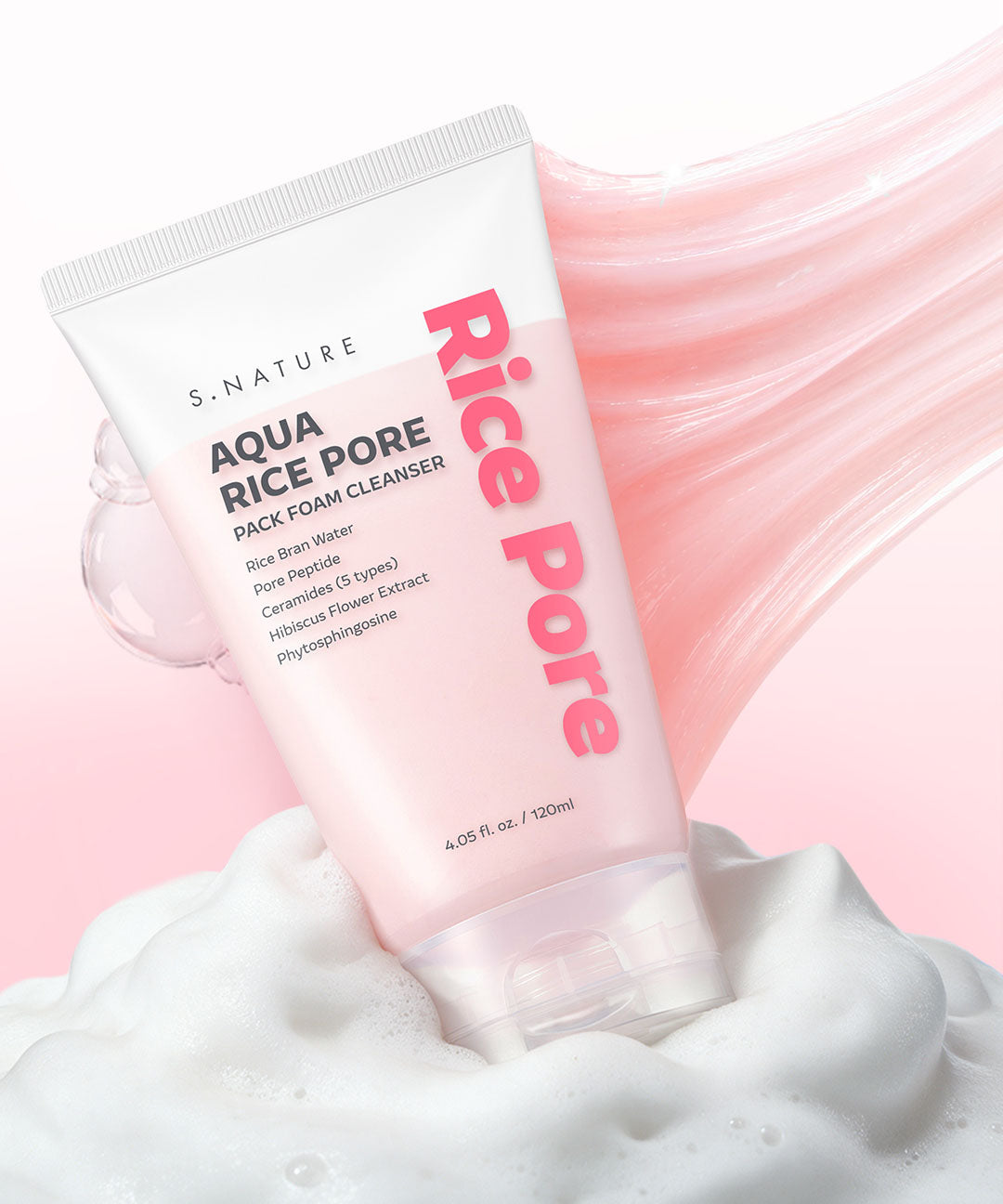 piyonna Esnature Aqua Rice Pore Ssalttok Pack Foam 120ml Soins visage Démaquillage Mousse nettoyante