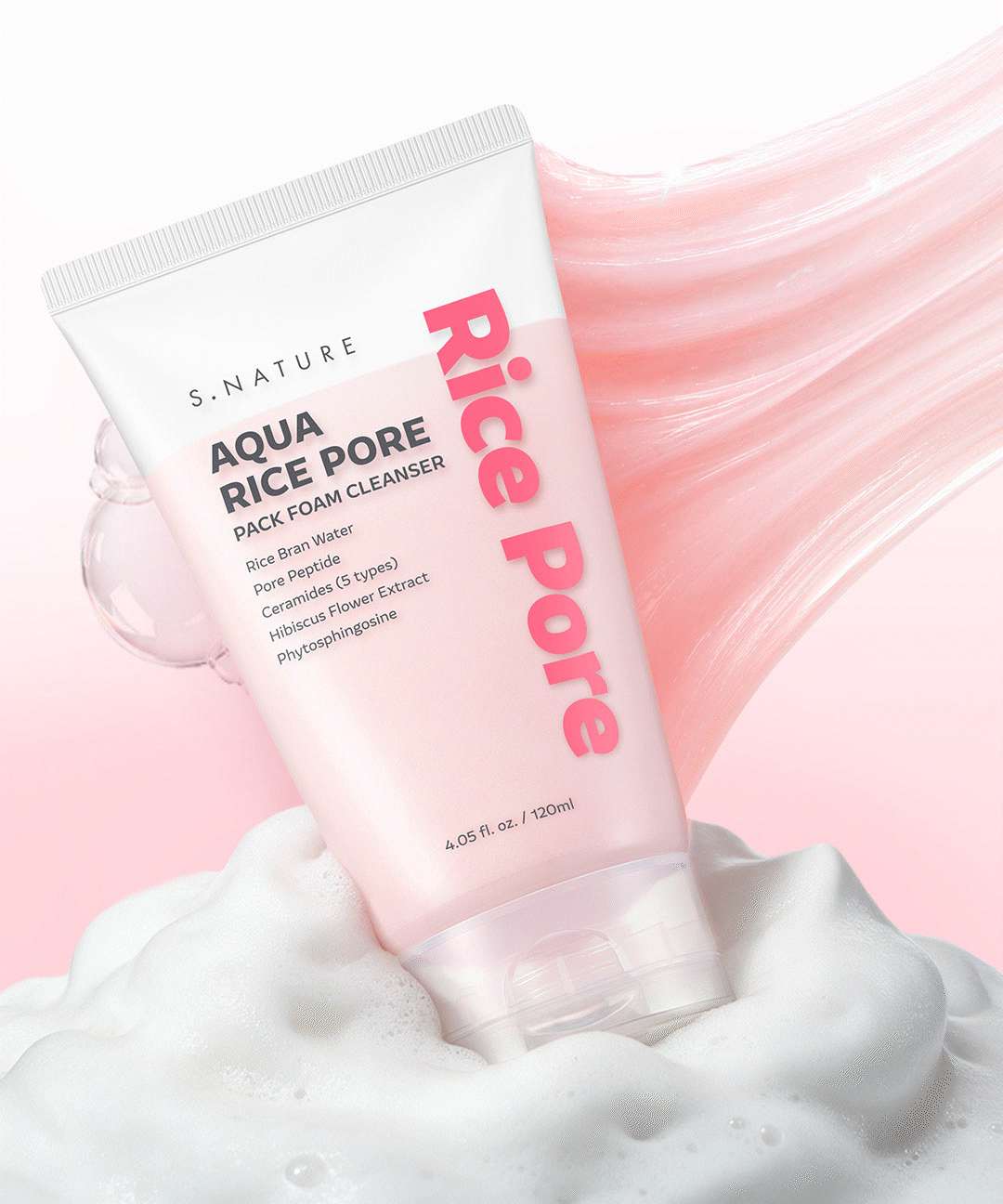 piyonna Esnature Aqua Rice Pore Ssalttok Pack Foam 120ml Soins visage Démaquillage Mousse nettoyante