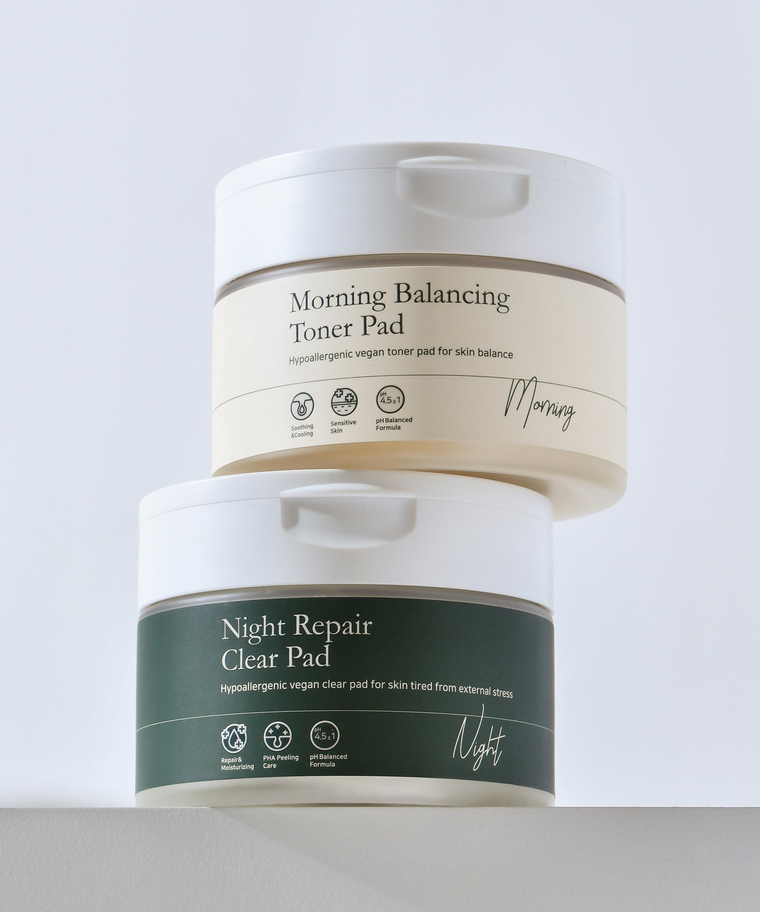 piyonna Tampons Tonifiants Équilibrants Matin + Tampons Tonifiants Réparateurs Nuit Soins visage Toner Pads tonifiants
