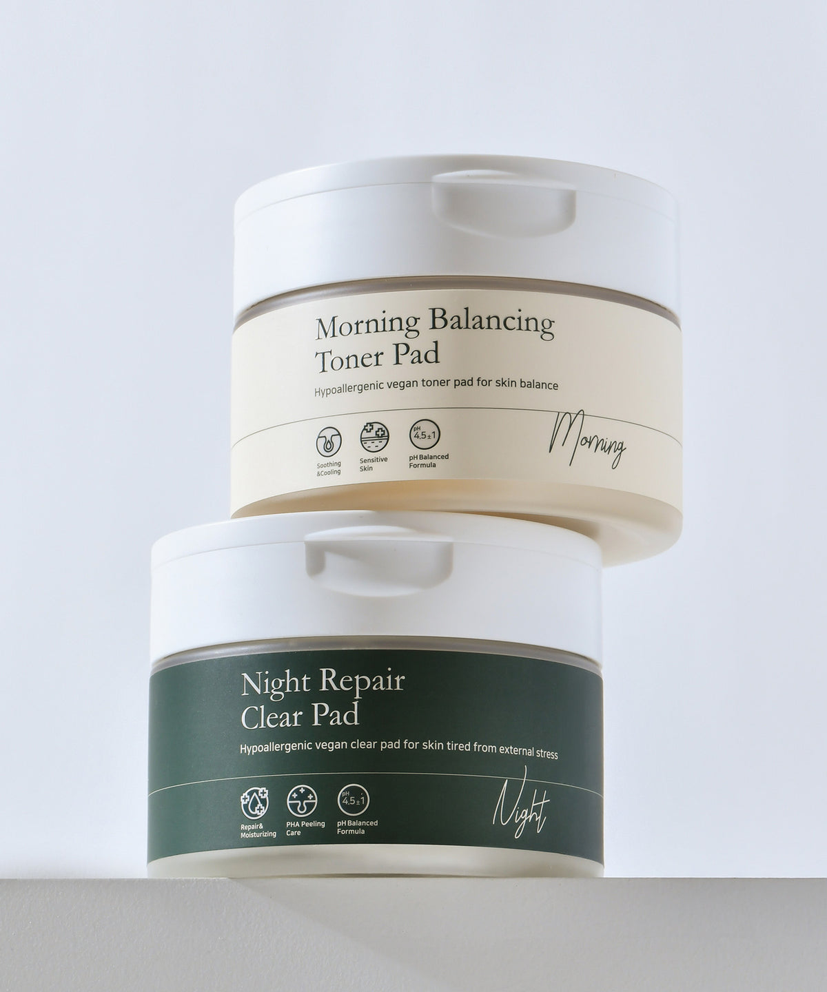 piyonna Tampons Tonifiants Équilibrants Matin + Tampons Tonifiants Réparateurs Nuit Soins visage Toner Pads tonifiants