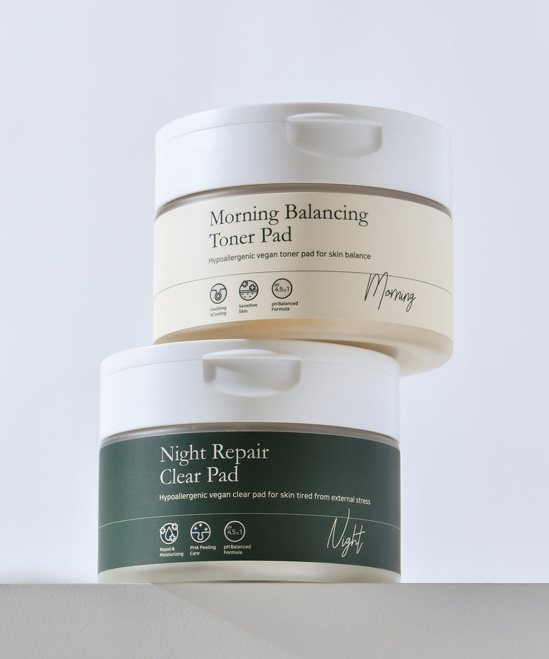 piyonna Noarb Morning Balancing Toner Pad + Night Repair Clear Toner Pad Face Care Toner Pad